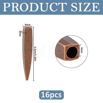 16Pcs Zinc Alloy Cord End FIND-FH0018-03R-1