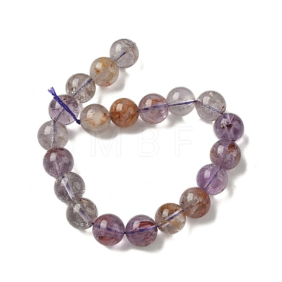 Natural Purple Phantom Quartz Purple Lodolite Quartz Beads Strands G-S333-10mm-030-01-1