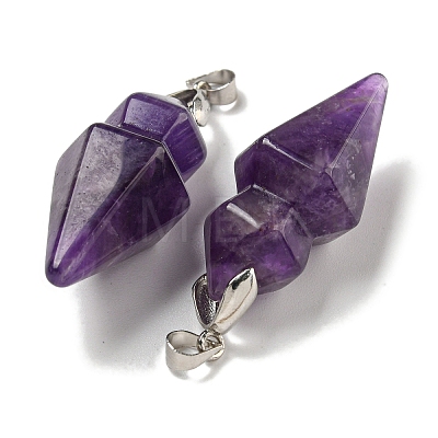 Natural Amethyst Pointed Pendants G-F766-08AS-06-1