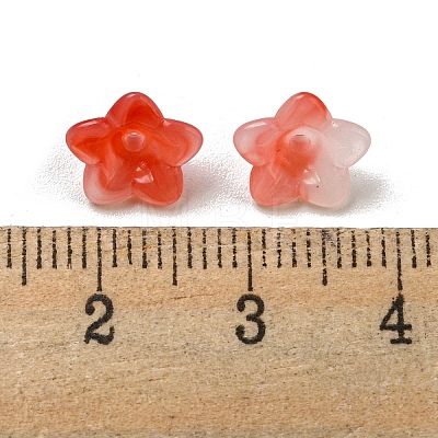 Two-tone Opaque Acrylic Bead Caps OACR-G034-07E-1