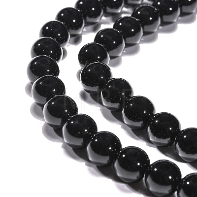 Synthetic Black Stone Beads Strands X-G-G088-10mm-1