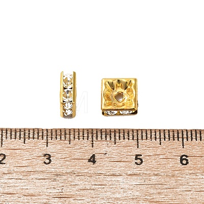 Brass Rhinestone Spacer Beads RSB074NF-01G-1