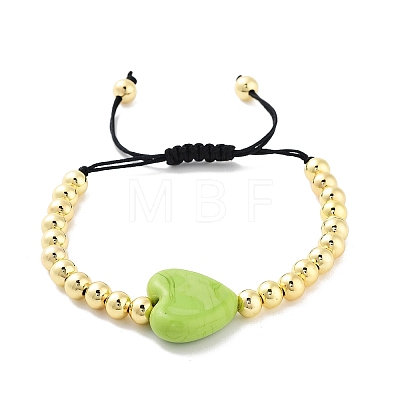 Handmade Lampwork Heart Bracelets BJEW-Q338-01A-1