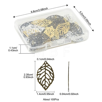 100Pcs Iron Filigree Joiners Pendants IFIN-FS0001-61-1