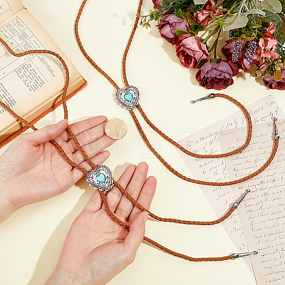 2Pcs PU Leather Bolo Tie Necklaces NJEW-ME0001-22B-1