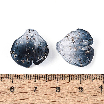 Transparent Glass Petal Pendants GLAA-T030-05-A-1