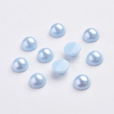 Spray Painted Imitation Pearl Acrylic Cabochons ACRP-F001-8mm-FP32-1