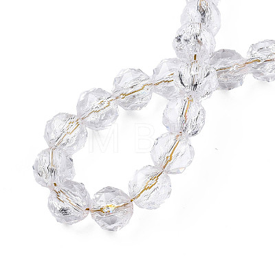 Transparent Crackle Glass Beads Strands X-GLAA-N051-02-1