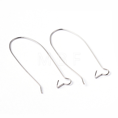 Platinum Color Brass U-Shaped Hoop Earrings Findings Kidney Ear Wires X-EC221-4NF-1