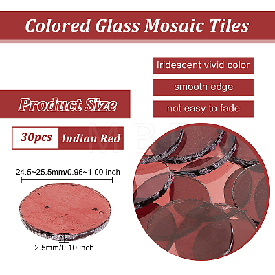Olycraft 30Pcs Colored Glass Mosaic Tiles DIY-OC0009-40C-1