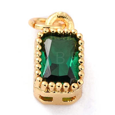 Real 18K Gold Plated Brass Inlaid Cubic Zirconia Charms ZIRC-L100-075G-02-1