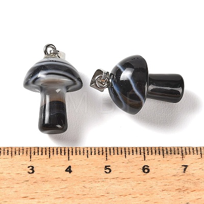 Natural Black Banded Agate Pendants GG-CBAA0EE-05P-05-1