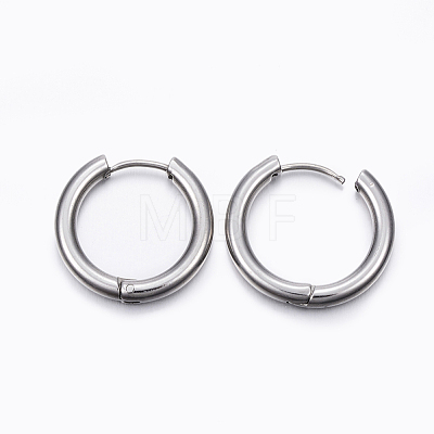 Tarnish Resistant 202 Stainless Steel Huggie Hoop Earrings EJEW-F111-18mm-P01-1