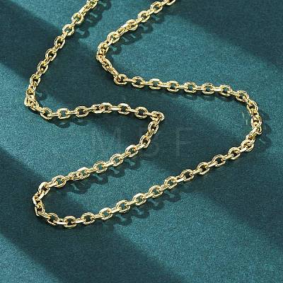 Brass Cable Chain Necklaces for Women NJEW-K282-02G-1