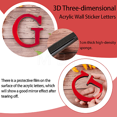 CREATCABIN Acrylic Mirror Wall Stickers Decal DIY-CN0001-13B-G-1