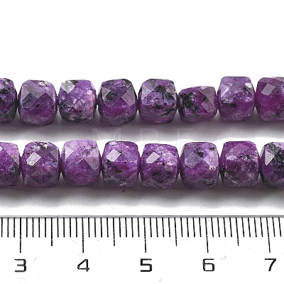 Dyed Natural Sesame Jasper Imitation Charoite Beads Strands G-C179-B03-01-1