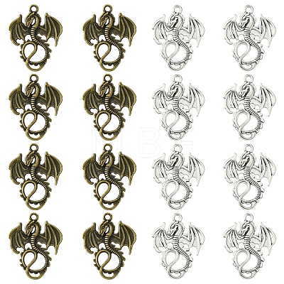 30Pcs 2 Colors Tibetan Style Alloy Pendants TIBEP-FS0001-17-1