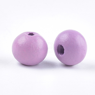 Dyed Natural Beech Wood Beads X-WOOD-T015-42-1