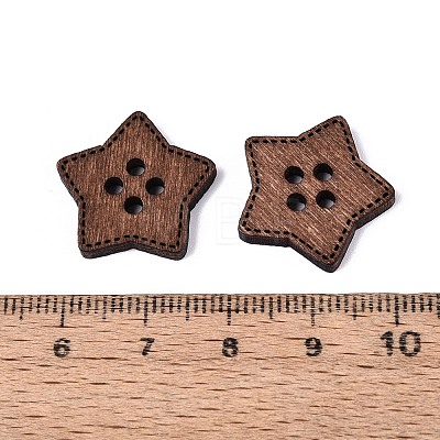 4-Hole Star Wood Buttons BUTT-Q046-08B-1