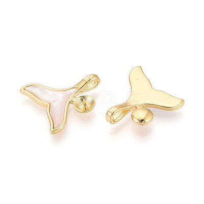 Brass with Shell Enamel Cup Pearl Peg Bails Pin Pendants KK-T079-12G-1