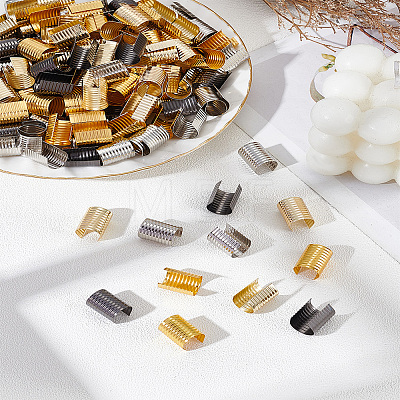 160Pcs 4 Colors Iron Folding Crimp Ends IFIN-LP0002-89-1