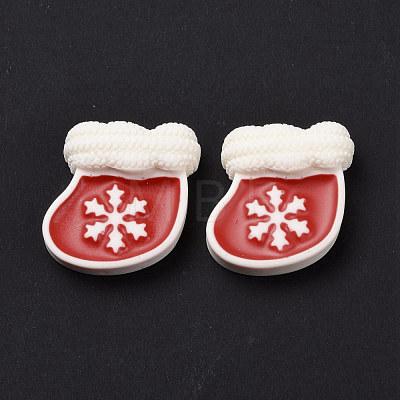 Christmas Theme Opaque Resin Cabochons X-RESI-G029-A08-1