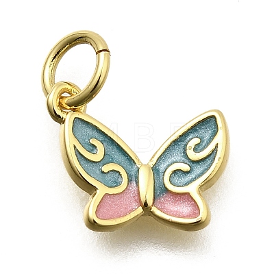 Brass Enamel Charms KK-Z093-07G-01-1