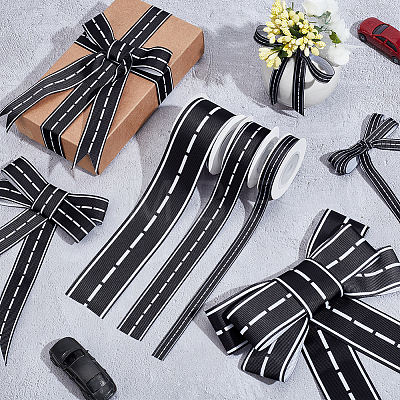 3 Rolls 3 Styles Polyester Ribbons OCOR-WH0120-53-1