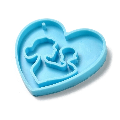 Mother's Day Mother with Baby Silicone Pendant Molds AJEW-M221-02D-1