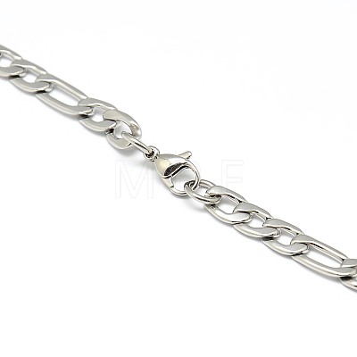 Fashionable 304 Stainless Steel Figaro Chain Necklaces for Men X-STAS-A028-N017P-1