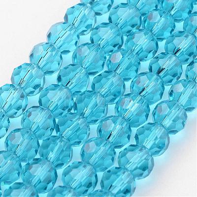 Transparent Glass Bead Strands GLAA-G013-6mm-49-1