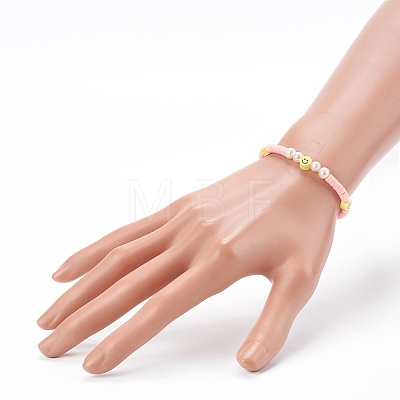 Handmade Polymer Clay Heishi Beaded Stretch Bracelets BJEW-JB06143-01-1