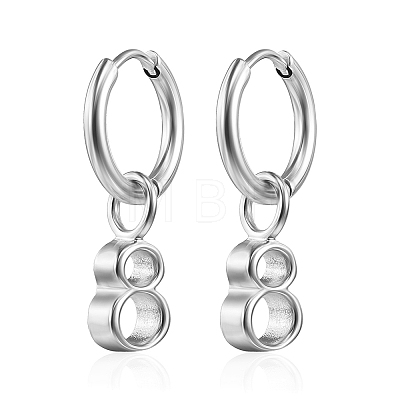 Stainless Steel Number 8 Dangle Earrings for Women KV1004-2-1