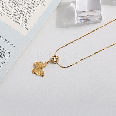 201 Stainless Steel Crystal Rhinestone Pendant Necklaces for Women WG0C703-06-1