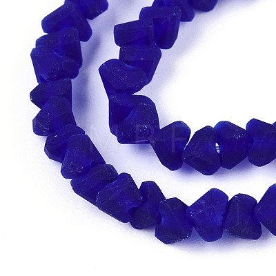 Frosted Transparent Glass Beads Strands GLAA-N016-4mm-03-1