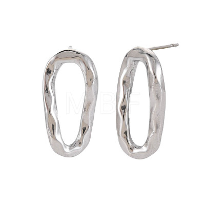 304 Stainless Steel Twist Oval Stud Earrings for Women EJEW-N016-020P-1