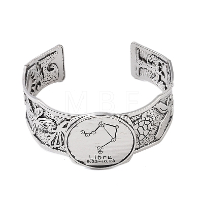 Constellation Alloy Open Cuff Bangles for Women Men BJEW-C064-01AS-10-1