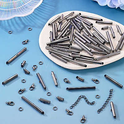 560Pcs 10 Styles Iron Slide On End Clasp Tubes DIY-TA0015-91-1