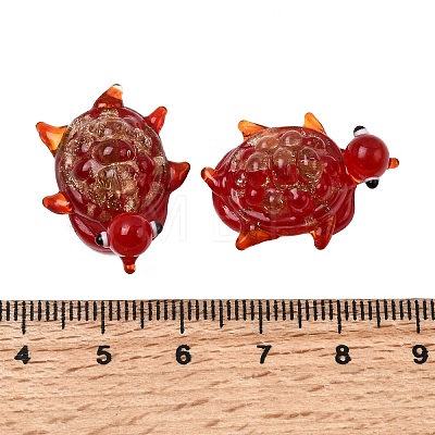 Handmade Gold Sand Lampwork Beads LAMP-K044-01E-1
