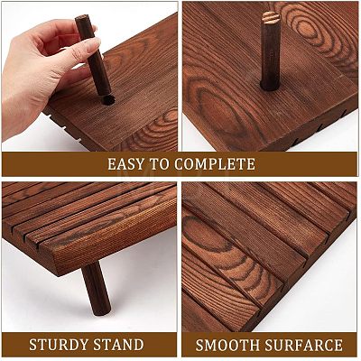 7-Slot Wooden Place Card Display Stands ODIS-WH0029-52C-1