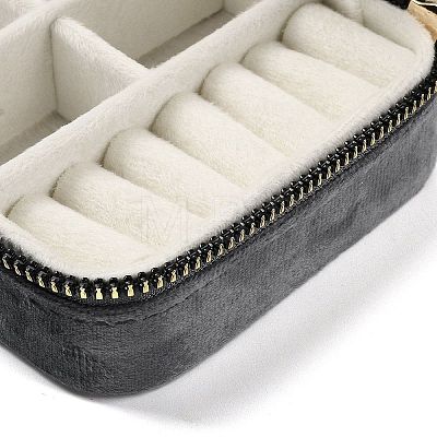 Square Velvet Jewelry Storage Zipper Boxes CON-P021-01A-1