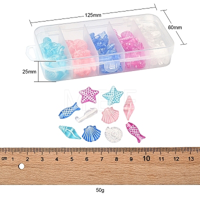 50G 5 Colors Craft Style Transparent Acrylic Beads TACR-YW0001-52-1