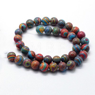 Synthetic Malachite Beads Strands G-I199-32-10mm-D-1