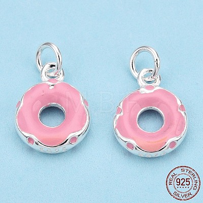 925 Sterling Silver Enamel Charms STER-T004-03S-1