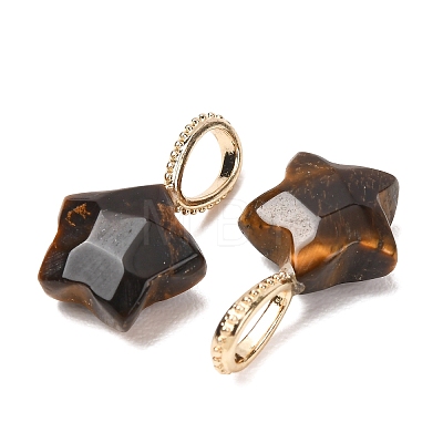 Natural Tiger Eye Pendants GG-CBAE2A3-02G-04-1