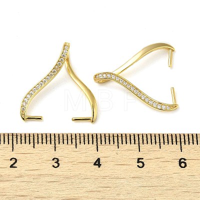 Rack Plating 925 Sterling Silver Micro Pave Clear Cubic Zirconia Ice Pick Pinch Bails STER-NH0001-52G-1