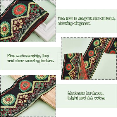 Ethnic Style Polyester Lace Ribbon OCOR-WH0067-18-1