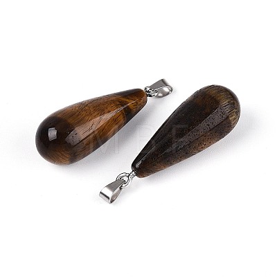 Natural Tiger Eye Pendants G-N360-08P-06-1
