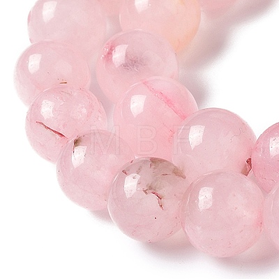 Natural Rose Quartz Dyed Beads Strands G-B046-07-6MM-1