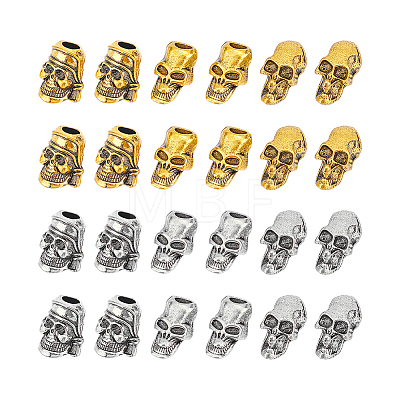 Unicraftale 24Pcs 6 Styles Alloy EDC European Beads FIND-UN0002-97-1